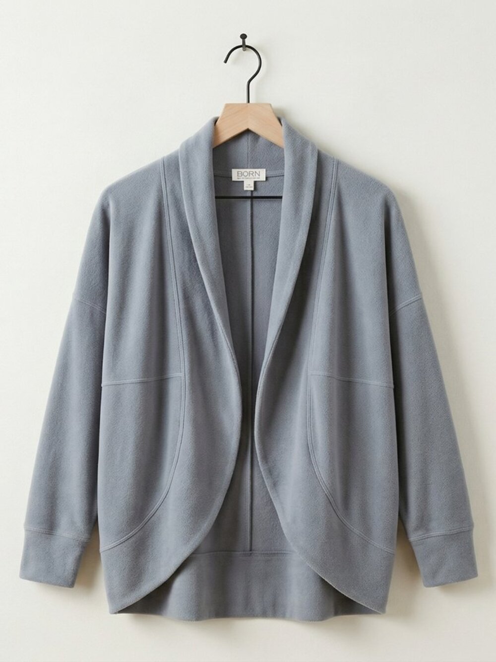 Escape by Habitat Grey Soft Open Front Cardigan Women's S Lounge Top Cloud Knit